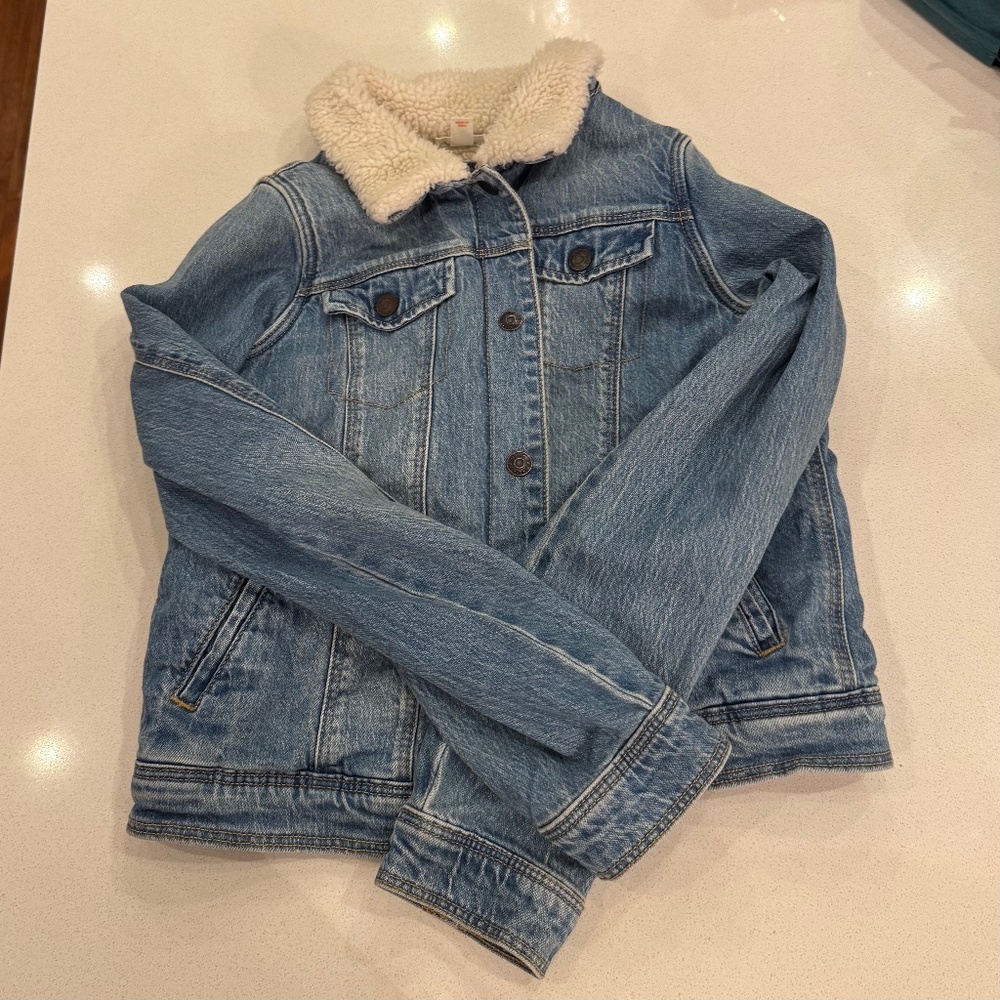 Denim fleece jacket